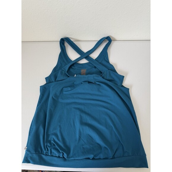 Toad & Co  Alluvial Tank Top Size M Built in Bra Athletic‎ Stretch Pullover Teal - Picture 4 of 12